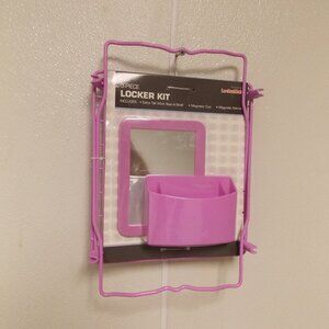 LockerMate 3pc set Stac-A-Shelf Magnetic Cup and Mirror Lavender